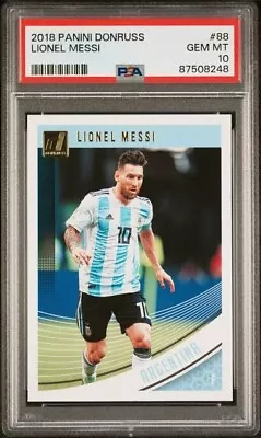 LIONEL MESSI 2018 Panini Donruss Soccer #88 Argentina * PSA 10 GEM * QTY • $60