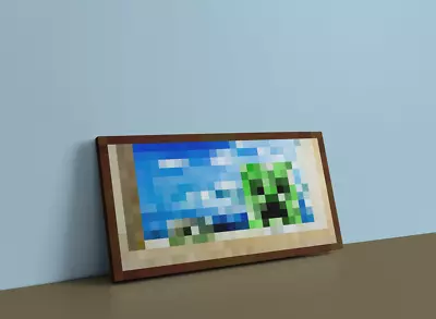 Minecraft Creeper Painting Printed Canvas 2x1 Blocks Creeper  Seaside Creebet  • £14.90