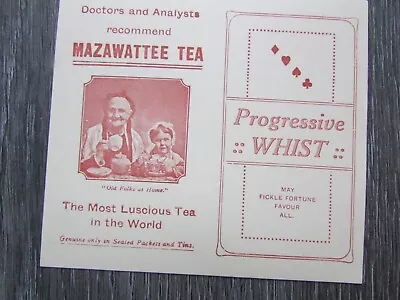 Mazawattee Tea Doctors Recommend Early Promotional Advertising Whist Card B • $16.02