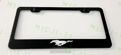 Mustang Logo Stainless Steel License Plate Frame Holder Rust Free • $10.95