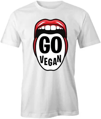 GO VEGAN TShirt Tee Short-Sleeved Cotton CLOTHING FOOD S1WCA104 • $20.69