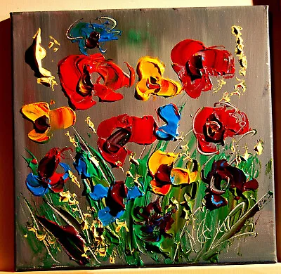 FLOWERS  MODERN ABSTRACT ORIGINAL   FINE ART Painting IMPRESSIONIST KAZAV  NNN • $99