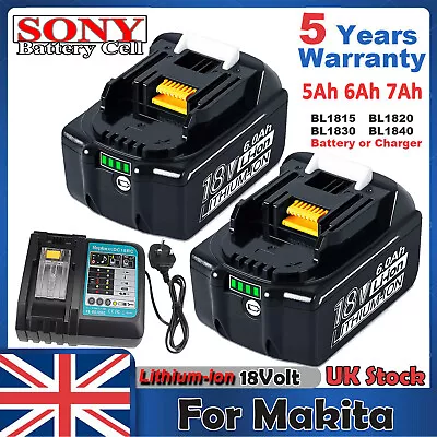 2X For Makita 18 Volt BL1830 LXT Li-ion 6.0Ah Battery BL1850B BL1860B BL1860X2 • £36.89