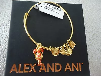 $26.42 • Buy Alex And Ani LOBSTER Yellow Gold Finish Charm Bangle UNICEF New W/Tag Card & Box