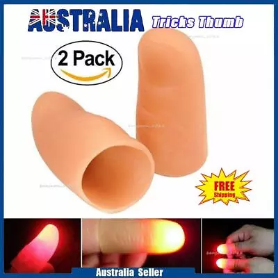 2/4pcs Magic Light Up Finger Fingers LED Tricks Thumb Props Lights Novelty Toys • $8.54