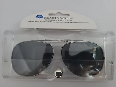 Boots Opticians Polarised Polarized Clip On Sunglasses Over Clips UV A + UV B • £14.95