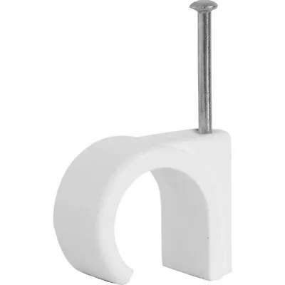 6mm Round Cable Clips White 100Pcs • £2.99