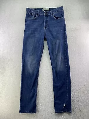 Wrangler Mens Size 32x34 Blue Distressed Stain Flex Slim Straight Jeans • $12.95