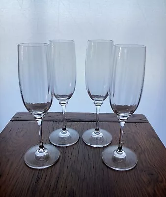 Mikasa Stephanie Fluted Champagne Glasses 8 1/2  Crystal Optic Set Of 4 EUC • $45