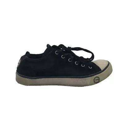 Ugg Australia Womens Evera Sneaker Shoes Black White 1888 Lace Up Suede 6.5 M • $24.99