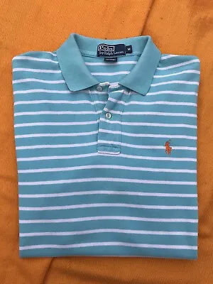 Mens Polo Ralph Lauren Turquoise Polo Shirt Size M • £13