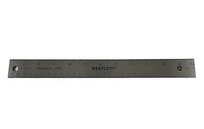 Westcott 12  Stainless Steel Ruler #R590-12 With Non Slip Cork Backing • $9.75