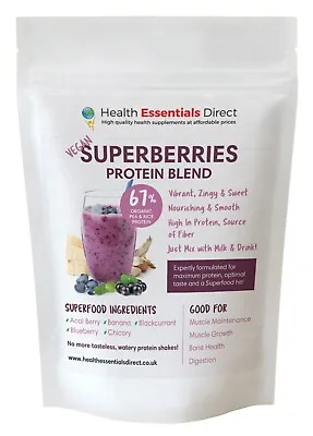 Superberries Protein Powder (Pea & Rice Protein Acai  Blueberry Blackcurrant) • £6.29