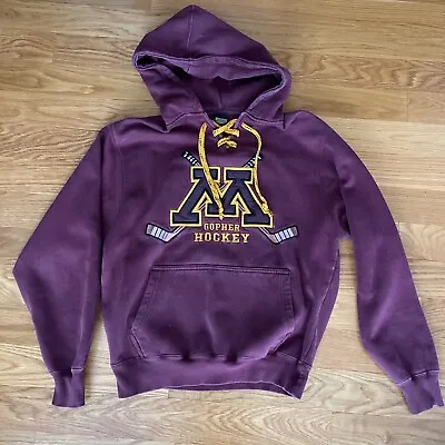 Minnesota Golden Gophers Hockey Embroidered Used Hoodie Sweatshirt Size Small • $21