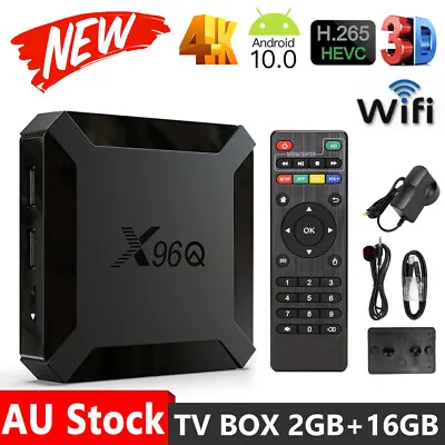 X96Q Wifi 3D 4K Android 10.0 Smart TV Box Set Top Box Allwinner H313 Quad Core • $38.85