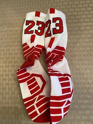 Iconic Number 23 Michael Jordan White/Red Basketball Socks Brand New • $10