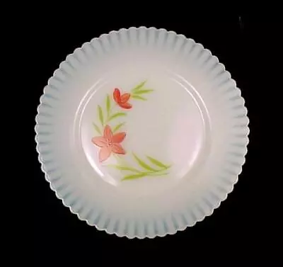 MacBeth-Evans Petalware 8” Plate Monax Red Starflower Floral Depression Glass • $7.95