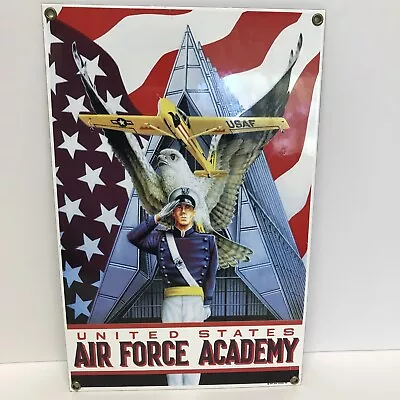 Vintage United States Air Force Academy Porcelain Sign Military - Ande Rooney • $40