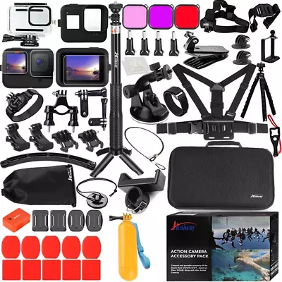 Accessories Kit For Gopro Hero 12 11 10 9 Black Waterproof Housing Silicone Case • $89.15