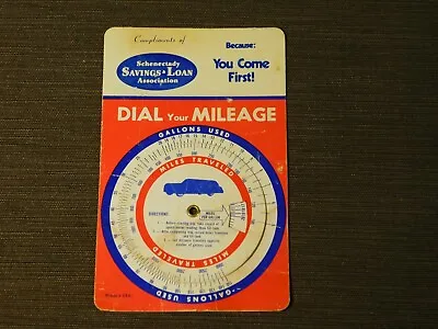 Vintage Car Schenectady Savings & Loan Dial Your Mileage Mpg Calculator • $34.99