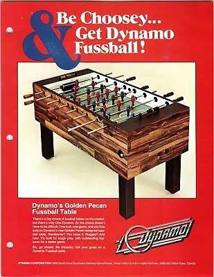 Foosball Table Soccer Amusement Arcade Game Flyer 8.5  X 11  Promo Vintage Art • $12.75