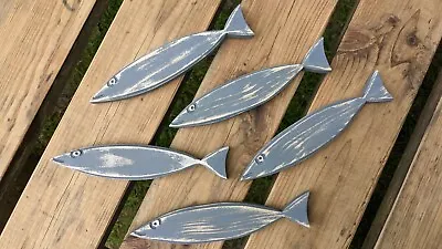 £12 • Buy Funky Wooden Shoal Of Fish - Wall Art Hanging Decoration - Mackerel / Sardines