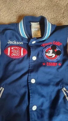 Mickey Mouse Disney Kids Button-Up Jacket 4T Custom Jackson Embroidery • $22