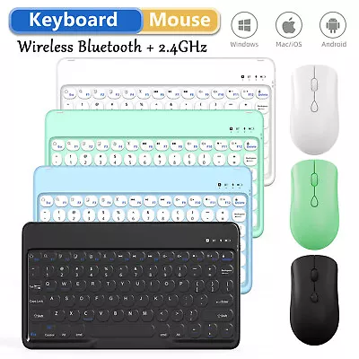 Mini Wireless Bluetooth Keyboard/2.4G Mouse USB Receiver For PC Apple Mac Tablet • $16.95