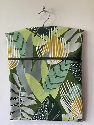 Hand Made Oilcloth Peg / Hanging Storage Bag - Zipped 12½  X 16  Green Jungle • £5.95