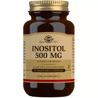 £13.40 • Buy Solgar Inositol 500mg 50 Vegetarian Vegan Capsules Free Of Gluten, Sugar, Salt