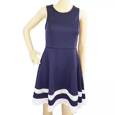 Mesmerized Navy Striped Swing Dress Womens Size S Sailor Retro Cheer Preppy • $22.99