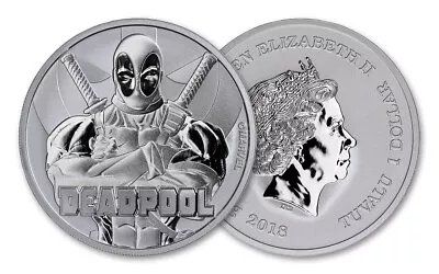 2018 $1 Tuvalu Marvel Series: Deadpool 1 Oz .9999 Fine Silver Coin • $32