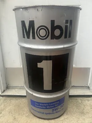 16 Gallon Mobil 1 Synthetic Motor Oil Drum Man Cave Trashcan • $115