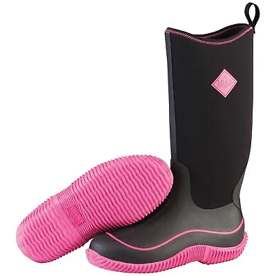 Muck Boots Hale Multi-Season Women's Rubber Boot 8 Black/Hot Pink • $93.47