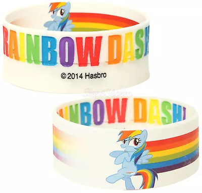 ONE My Little Pony 1  Wide Rubber Bracelet Wristband Rainbow Dash Loungefly NEW • $14.95