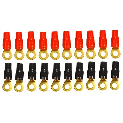 20 Pack Wire Crimp Cable 4 AWG 4 Gauge Ring Terminal- 5/16-Red/Black Boots • $6.89