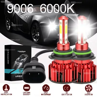 4-Sides Combo 9006 HB4 LED Headlight Bulbs High/Low Beam Super Bright White Kit • $12.59