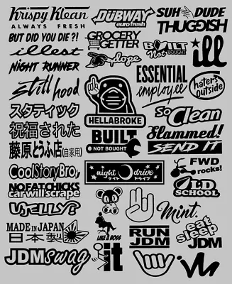 JDM 39 Car STICKER DECAL PACK Car Window Stickers For JDM KDM Slammed Race Drift • $11.99