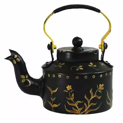 Aluminium Modern Hand Painted Beautiful Floral Decorative Tea Kettle Pot - (bg) • $179