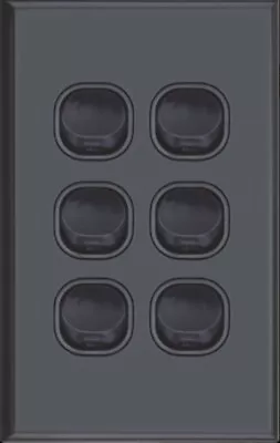 Slim Vertical 6 Gang Wall Plate Light Switch - Gloss Black  • $13.95