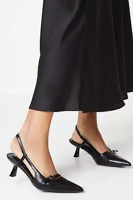 WALLIS Daija Slingback Strap Detail Medium Heeled Court Shoes • £19.60