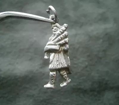 Large Scottish Piper Bagpipes Vintage Sterling Silver Charm Pendant ~ 3.2g • $14.50