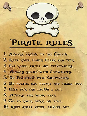 £4.99 • Buy Little Pirate Rules Poster Retro Image Metal Plaque Signs