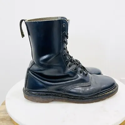 Vintage Dr Martens MADE IN ENGLAND 1490 10-Eye Boots Navy Blue Size 10UK / 11US • $87.99