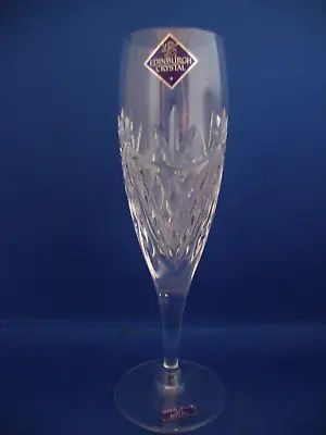Edinburgh Crystal Beauly Cut Pattern Champagne Flute Glass - Signed & Stickers • £19.95