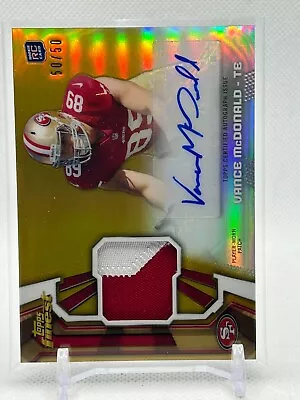 2013 TOPPS FINEST RAP-VM RPA AUTO JERSEY PATCH 49ERS 50/50 VANCE McDONALD • $89.99