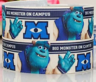 1  2 YARDS Monsters Inc Grosgrain Ribbon Crafts Cards Hair Bows Gift Wrap Scpbks • $6.64