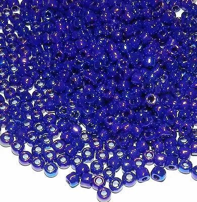 SB1300 Dark Blue Opaque Rainbow 6/0 4mm Matsuno Dyna-Mites Glass Seed Bead 40g  • $13.25