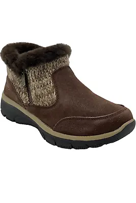 Skechers Easy Going Sweater Knit Ankle Boots Warmhearted Chocolate • $54.99