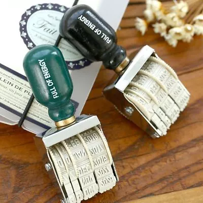 $13.19 • Buy Stamp Decoration Stamp Date Postmark Roller Knob Wooden Stamps DIY Scrapbooking